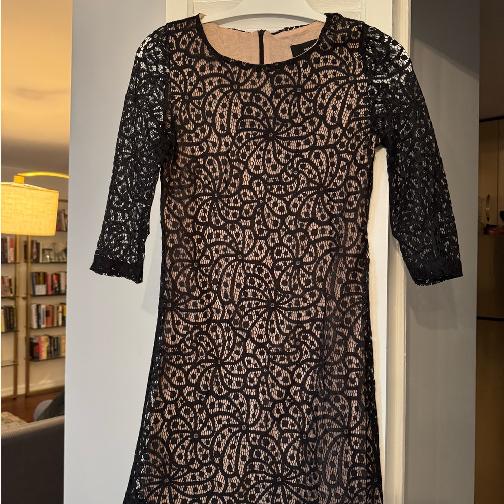 Mango Elegant Black Lace Dress